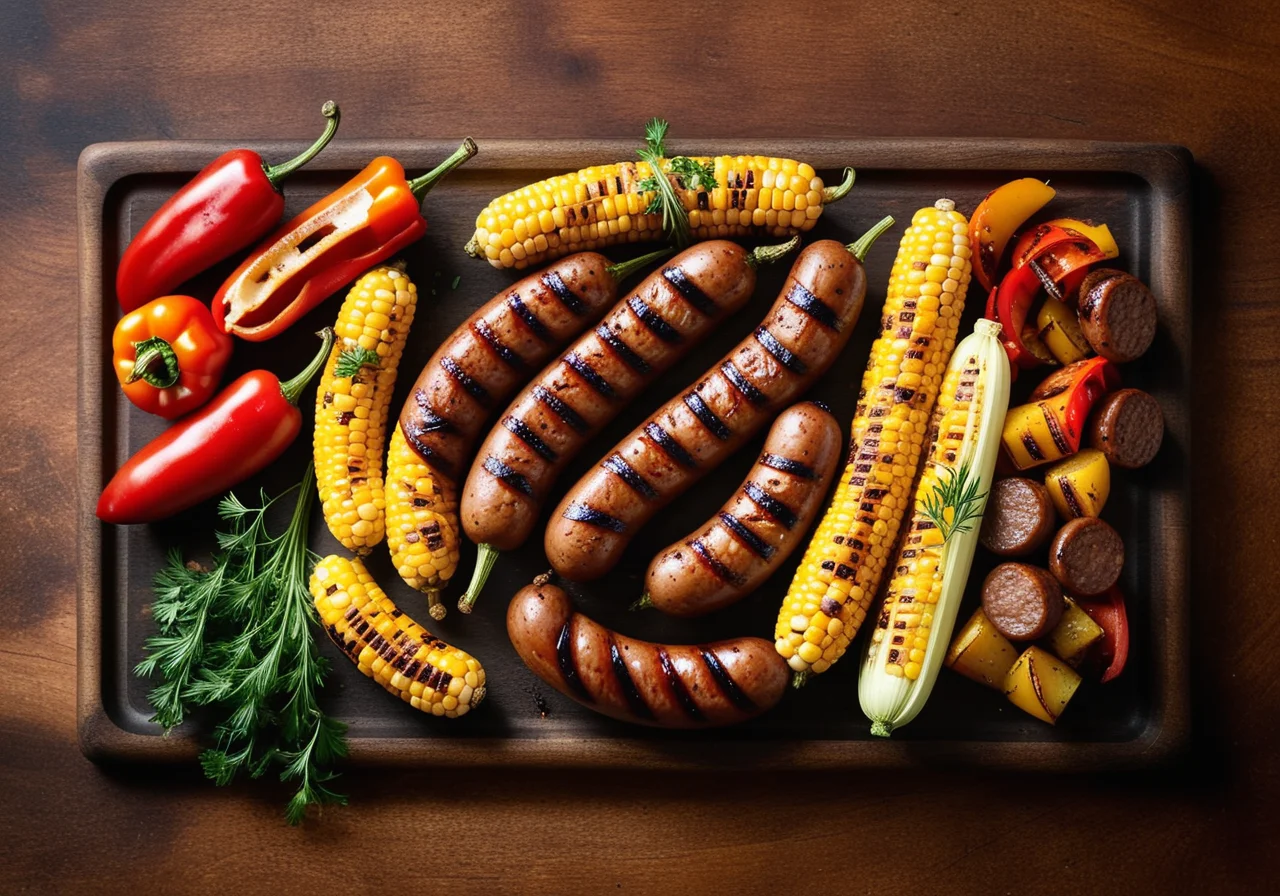 Grilled Vegetables and Sausages