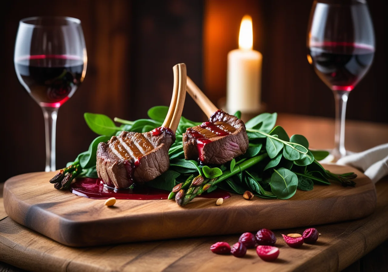 Lamb Chops on Vegetables