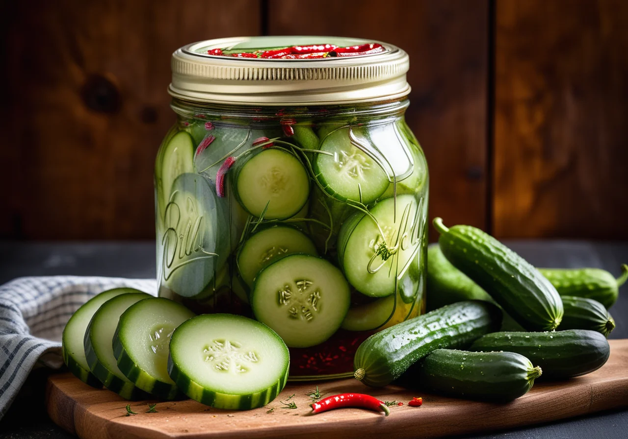 Spicy Pickled Cucumbers