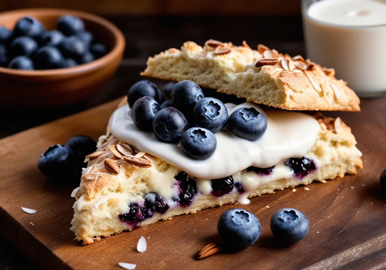 Coconut Almond Scones with Blueberries
