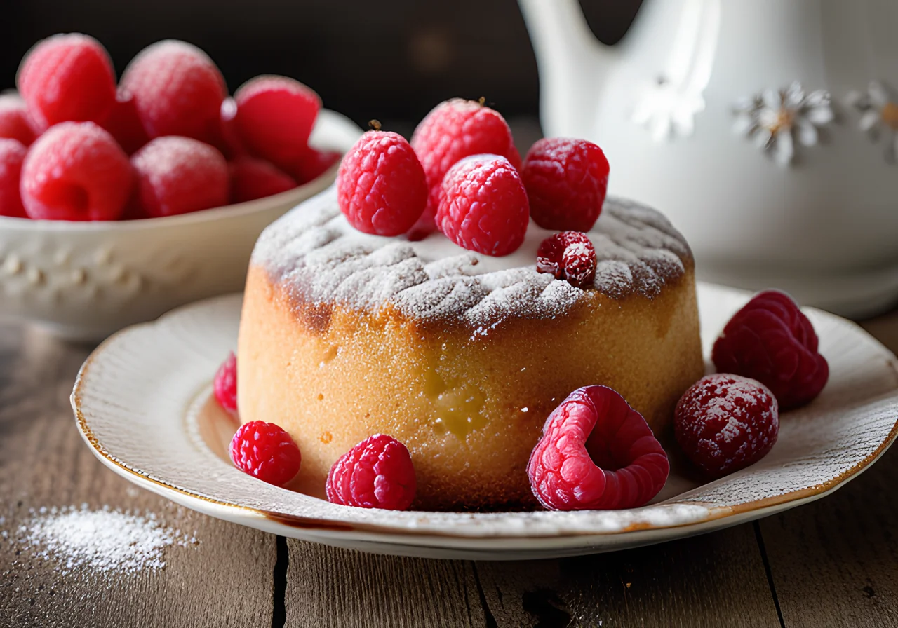 Quark Cake with Raspberries