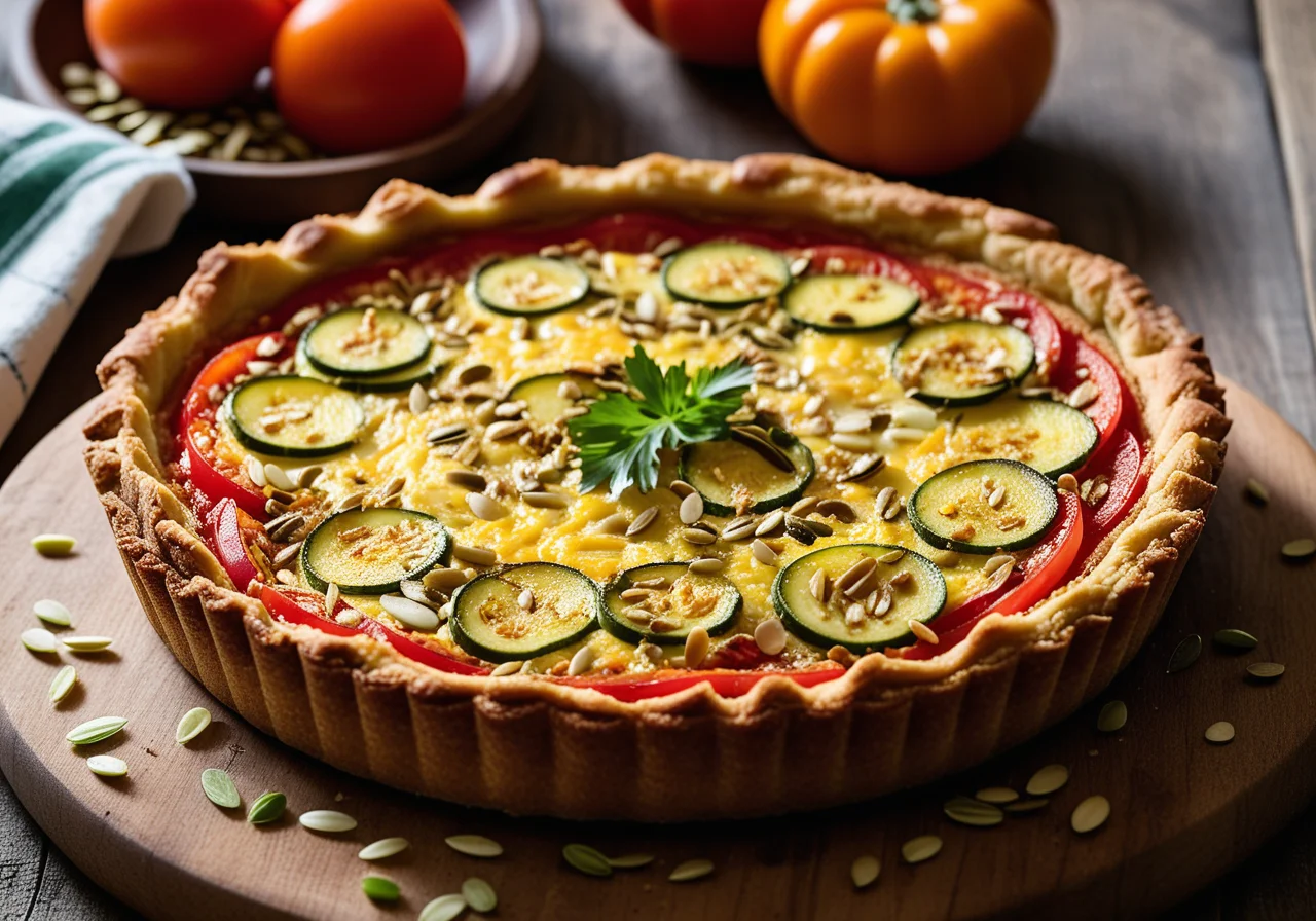 Zucchini Cake with Tomatoes