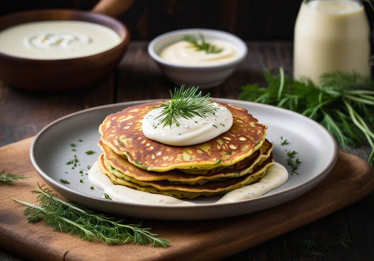 Zucchini Pancakes in Russian Style