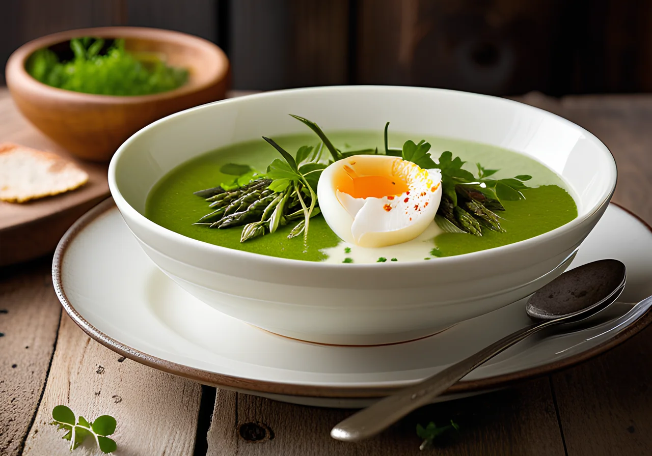 Asparagus Soup with Egg
