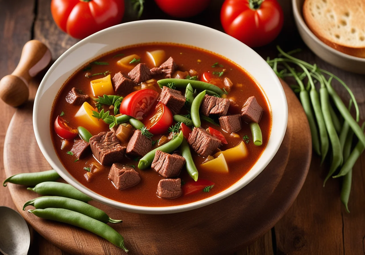 Goulash Soup with Tomatoes and Green Beans