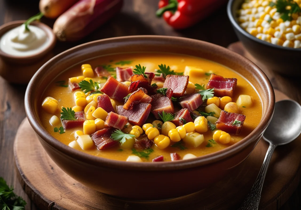 Vegetable Stew with Bacon and Corn