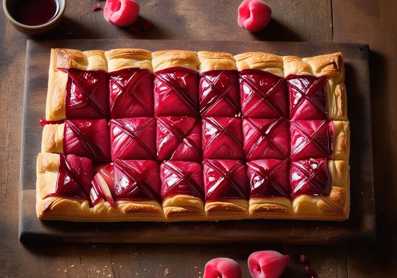 Rhubarb Filled Puff Pastry