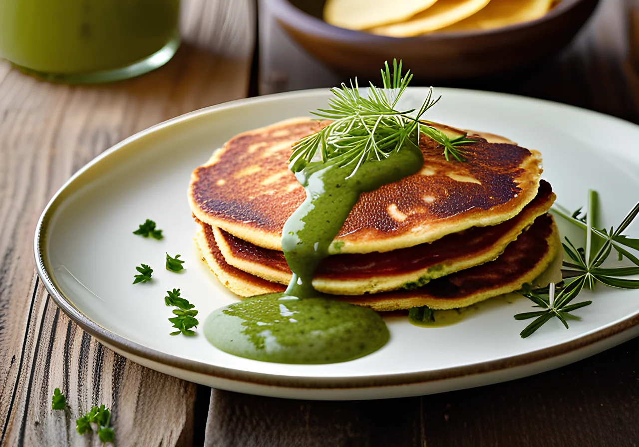Parsnip Pancakes with Herb Dip