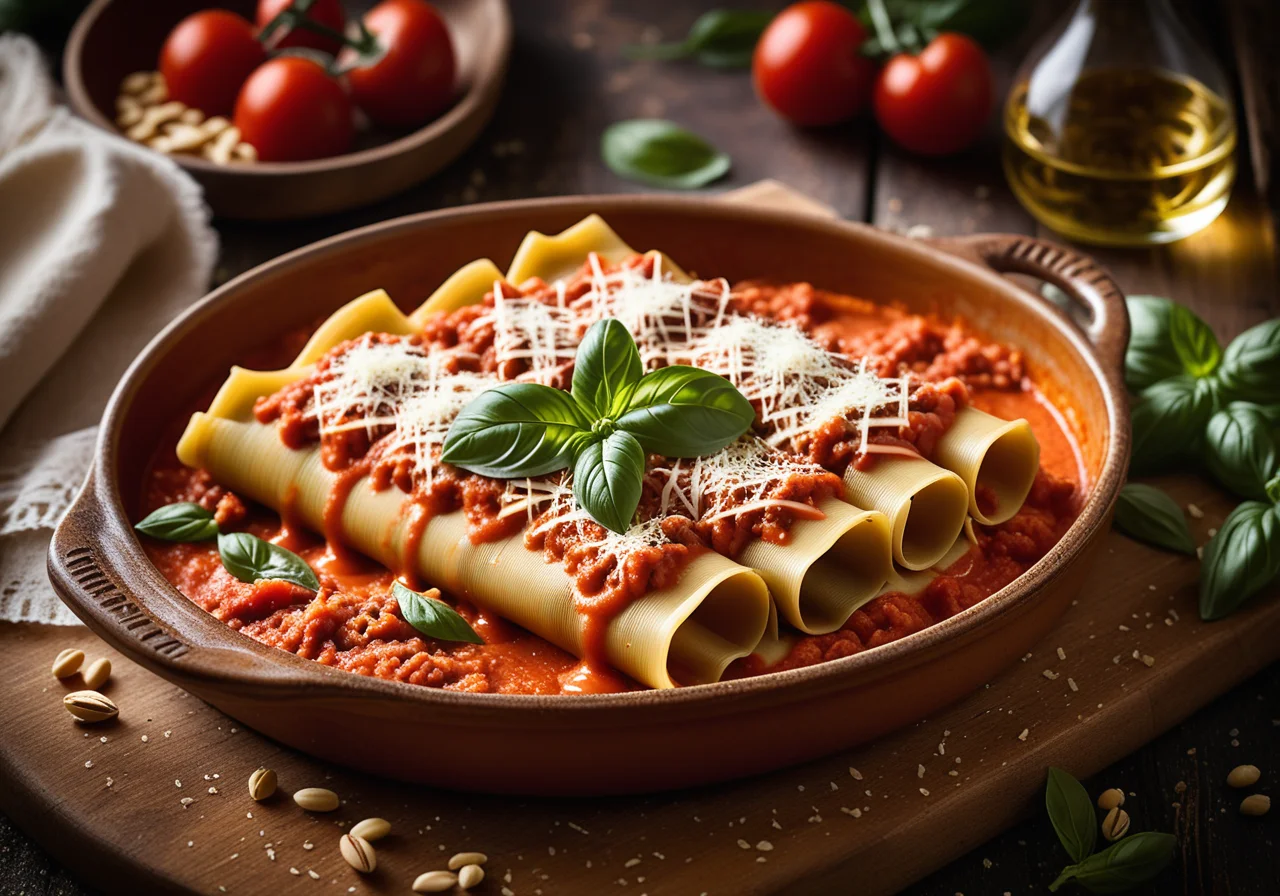 Baked Cannelloni with Tomatoes