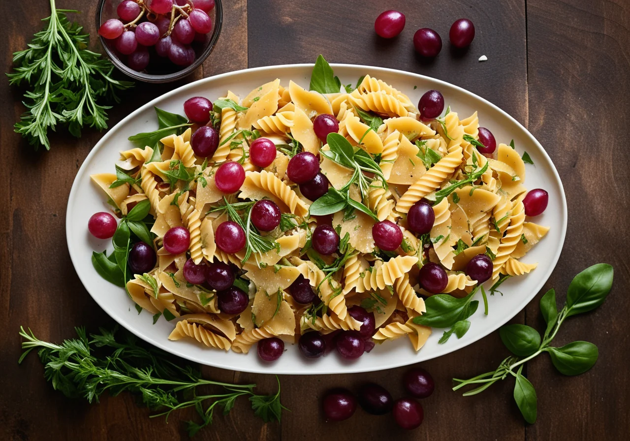 Pasta Salad with Grapes and Onions