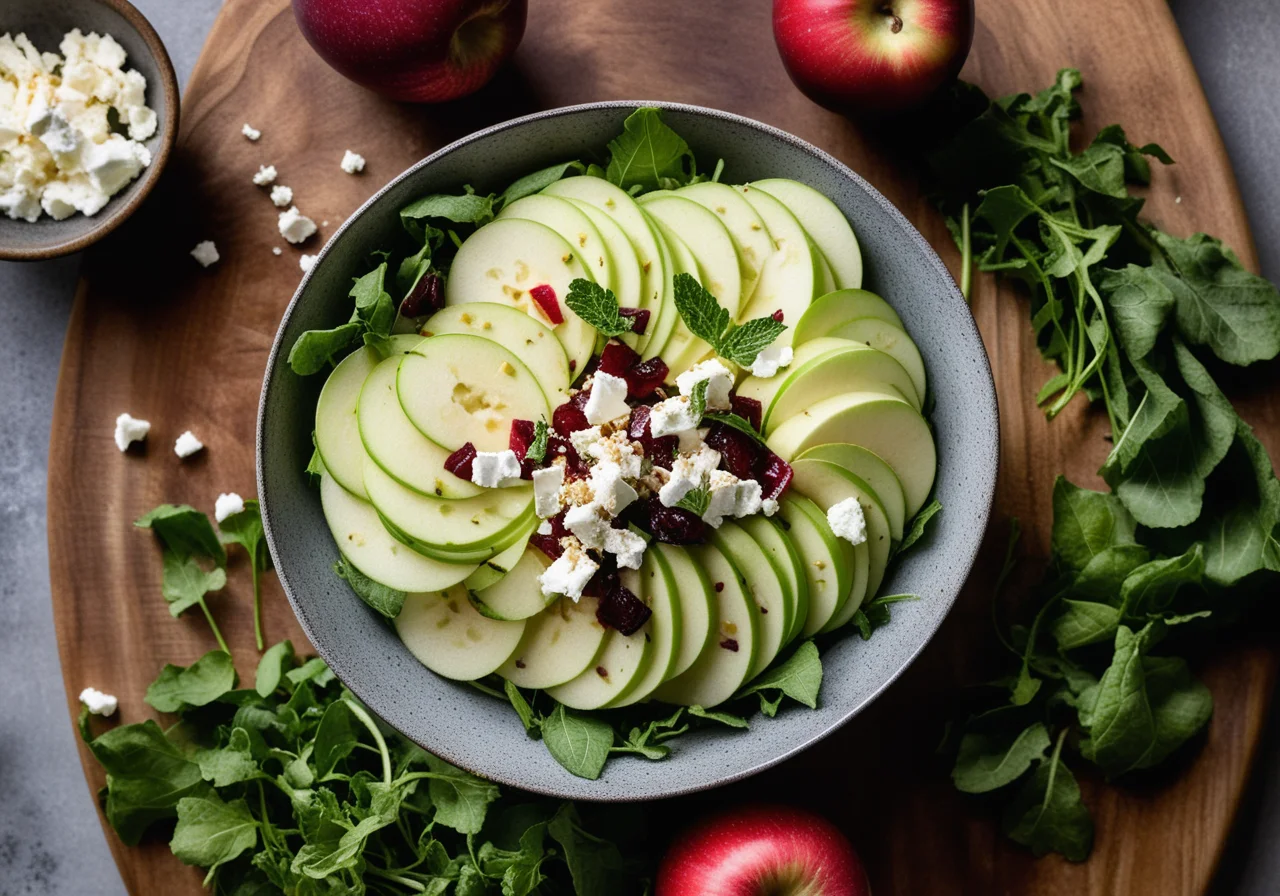 Kohlrabi Salad with Apple and Goat Cheese