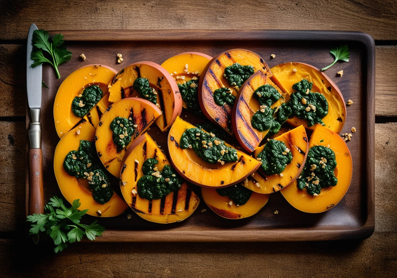 Creamy Spinach with Grilled Butternut Squash