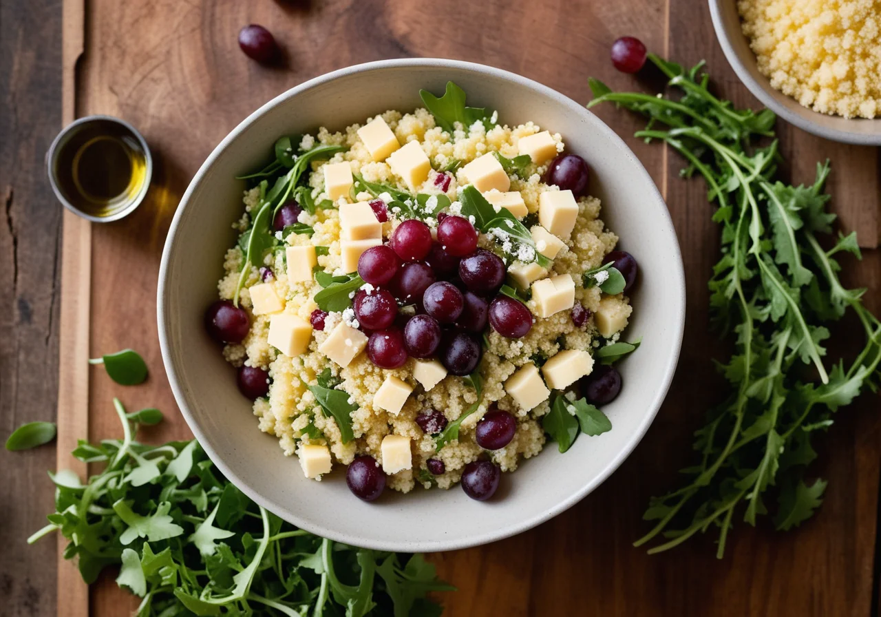 Couscous Salad with Grapes and Cheese