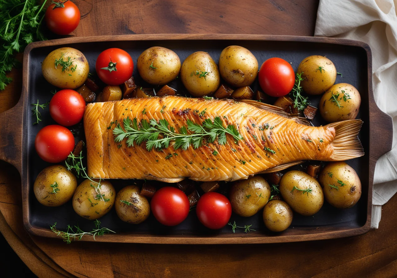 Baked Carp with Wine Tomato Sauce