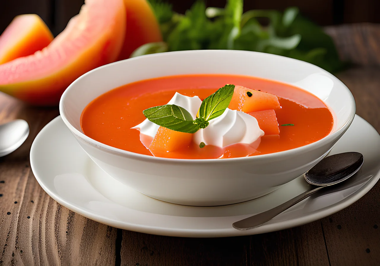 Cold Tomato Soup with Melon and Chili