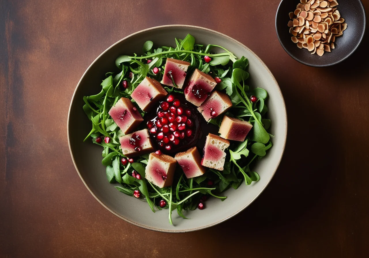 Duck Liver Salad with Pomegranate