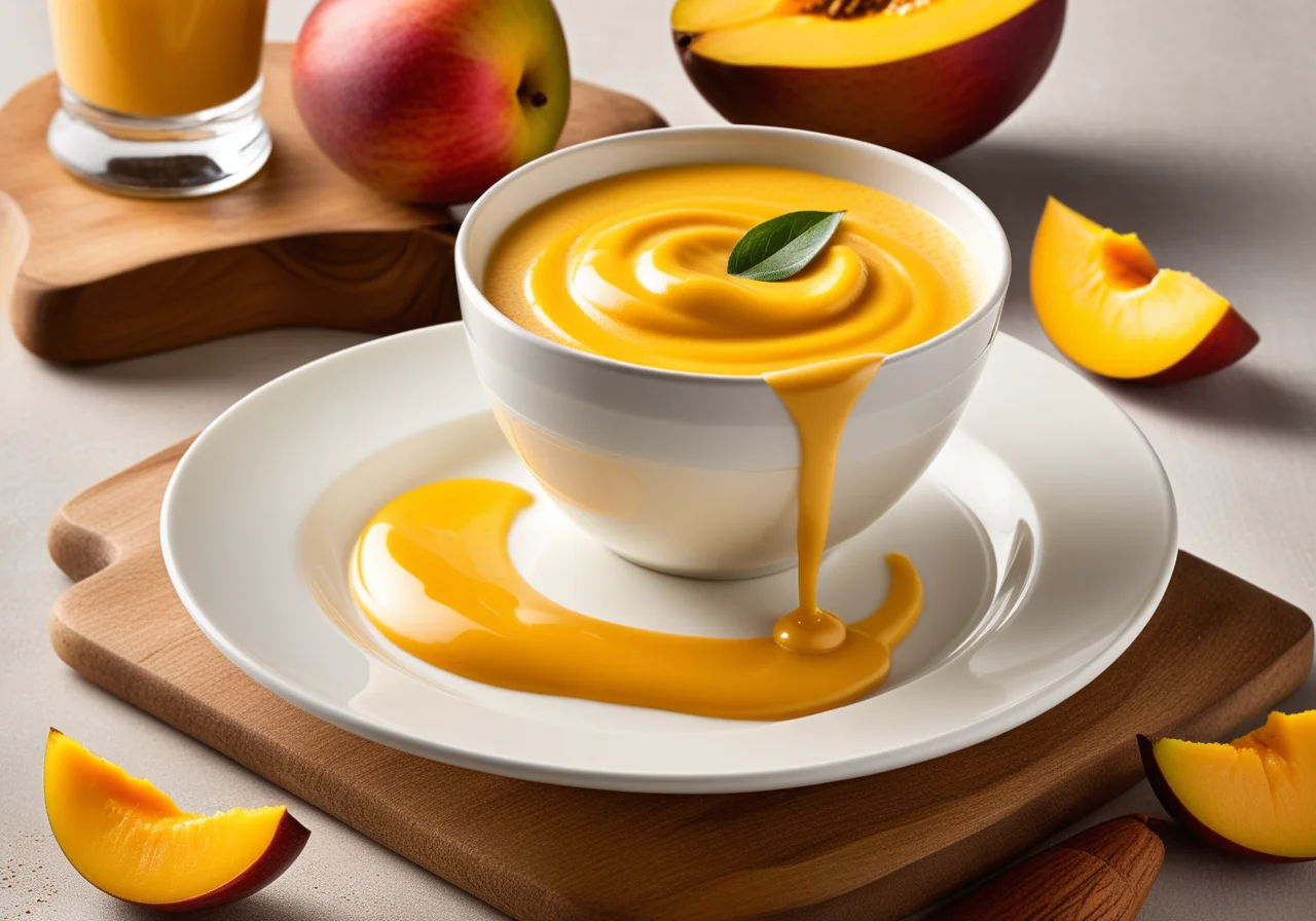 Vanilla Almond Cream with Mango Sauce