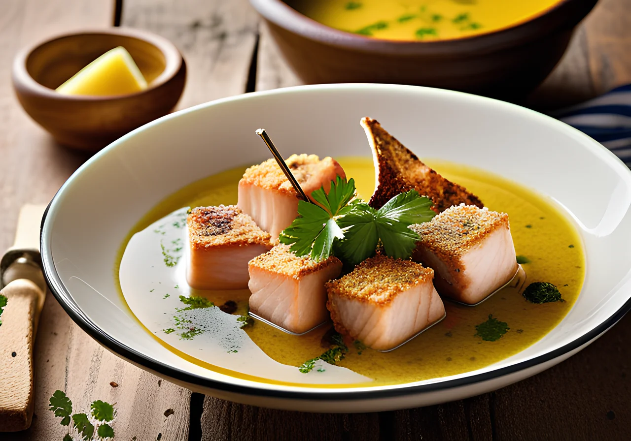 Fish Fondue with Sauces