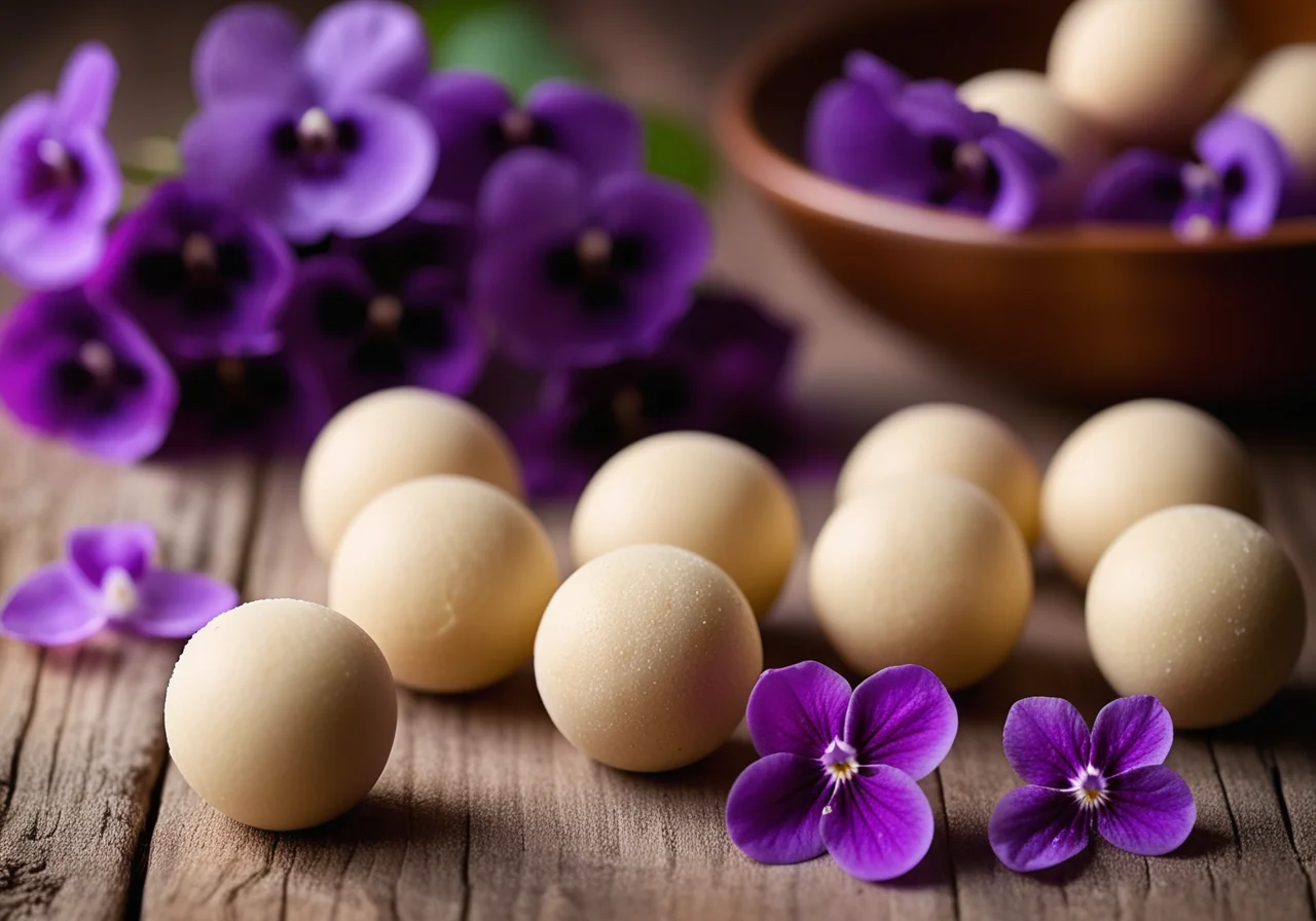 Marzipan-Veilchen-Kugeln