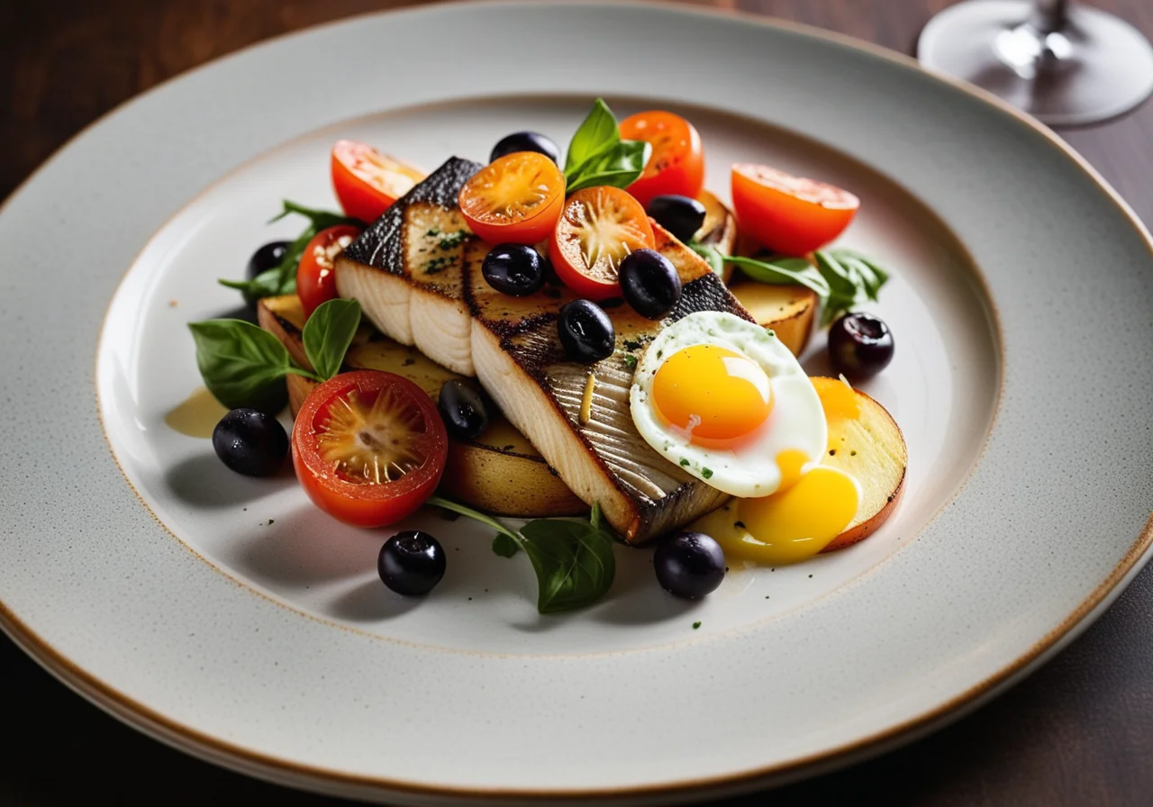 Sea Bass with Olives and Tomatoes