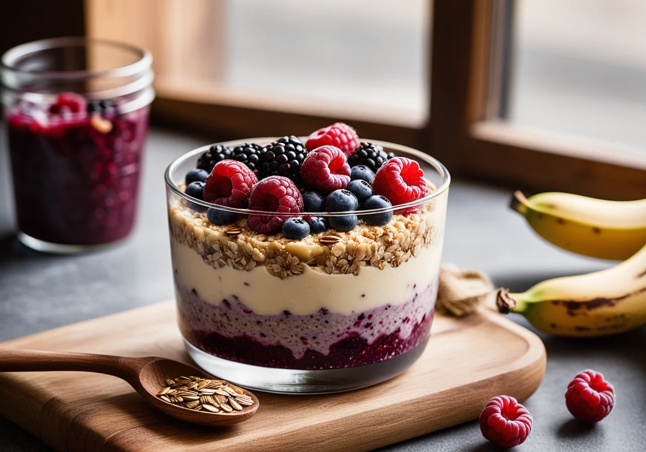 Overnight Oats with Berry Compote and ACTIVIA