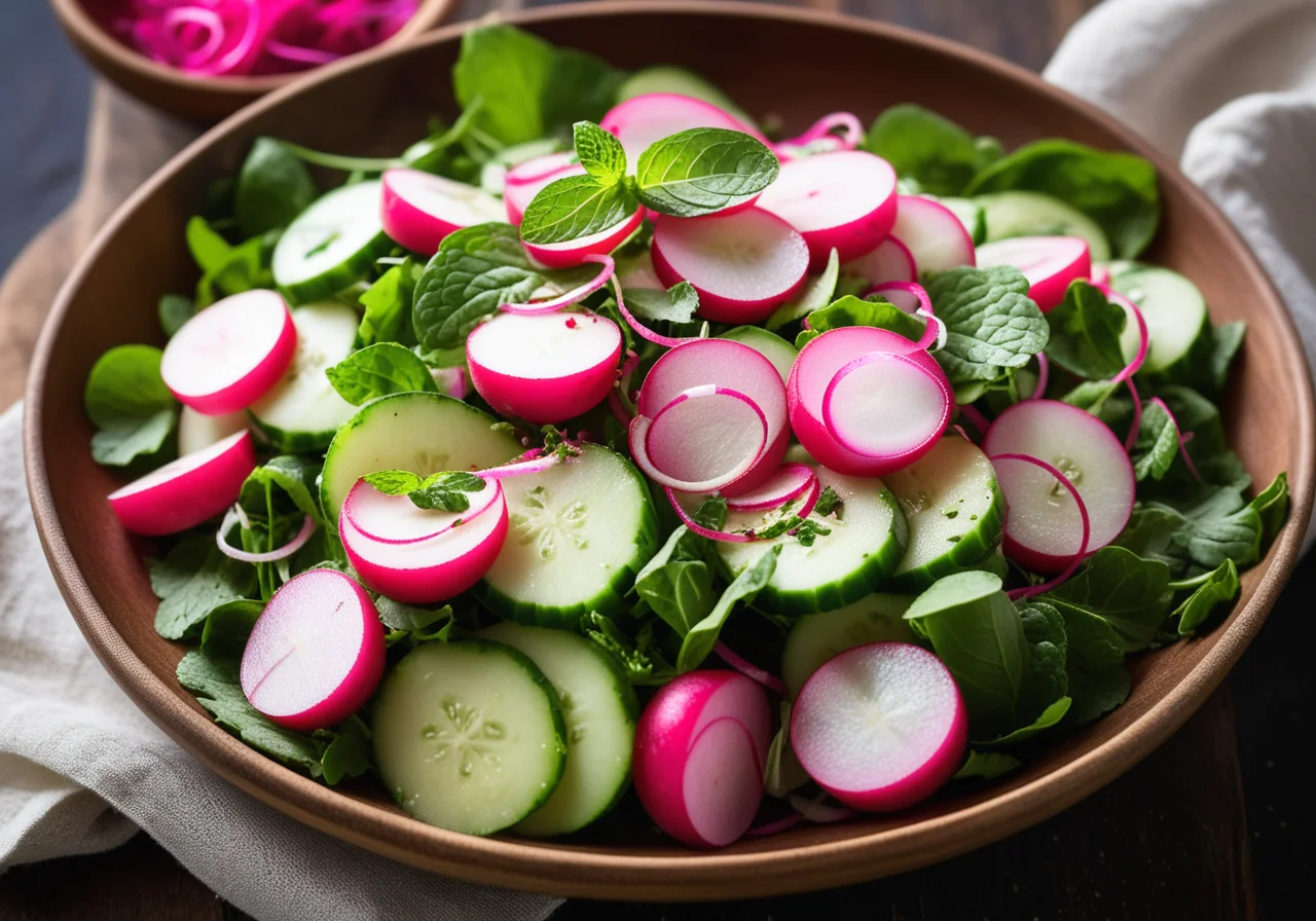 Radish and Mint Lime Salad