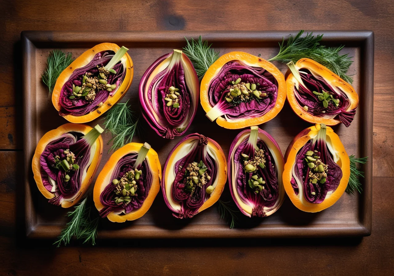 Stuffed Radicchio Leaves with Orange Fillets