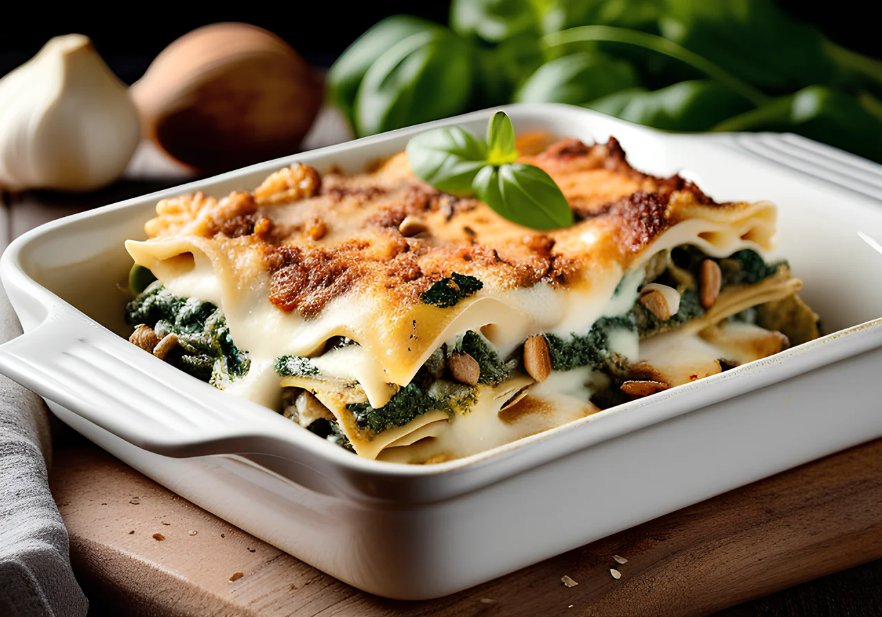 Vegetarian Spinach Lasagna al forno