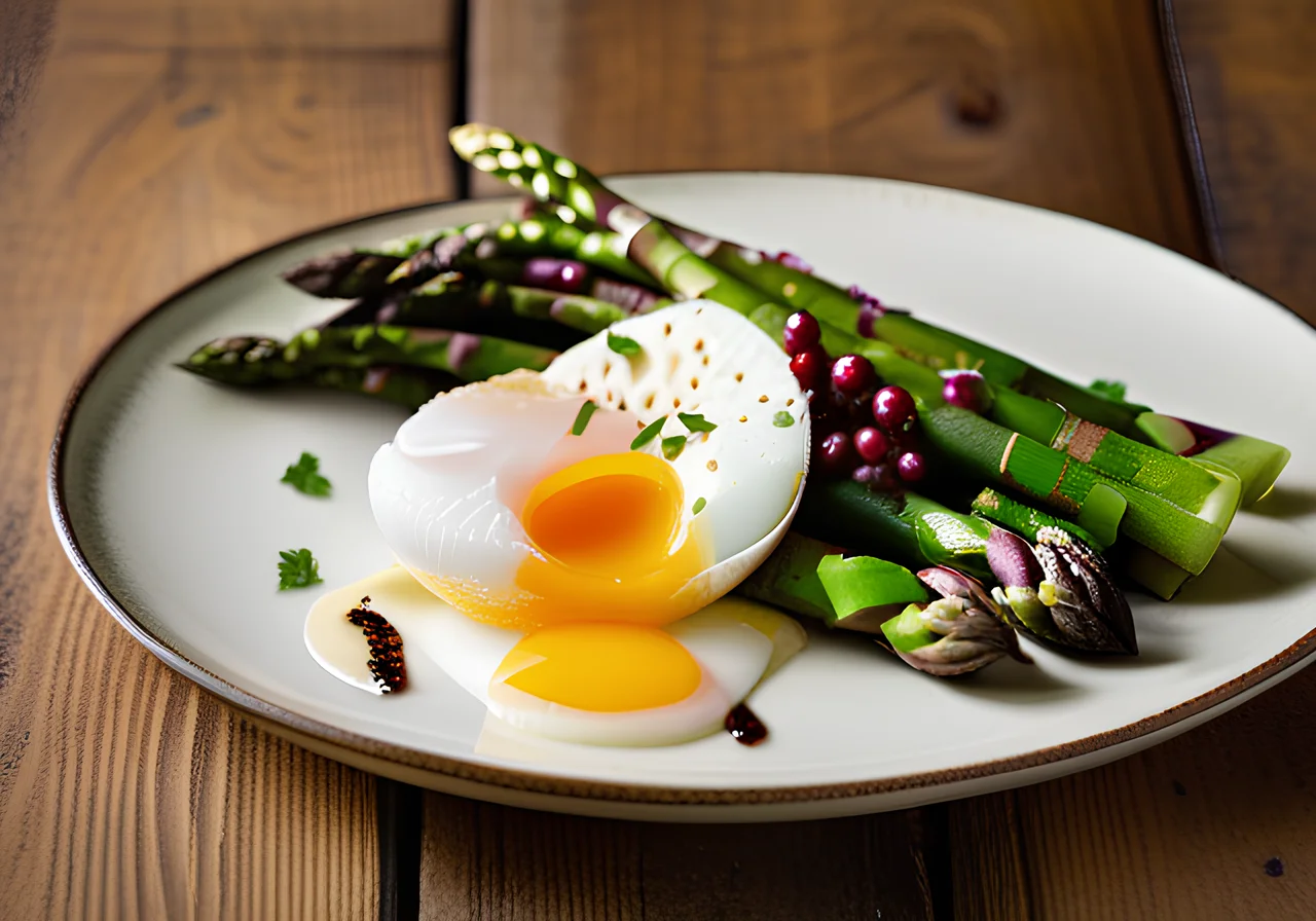 White Asparagus with Poached Egg