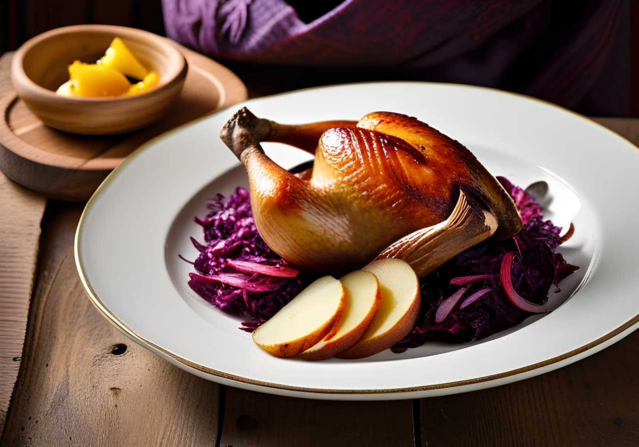 Christmas Goose with Sautéed Red Cabbage