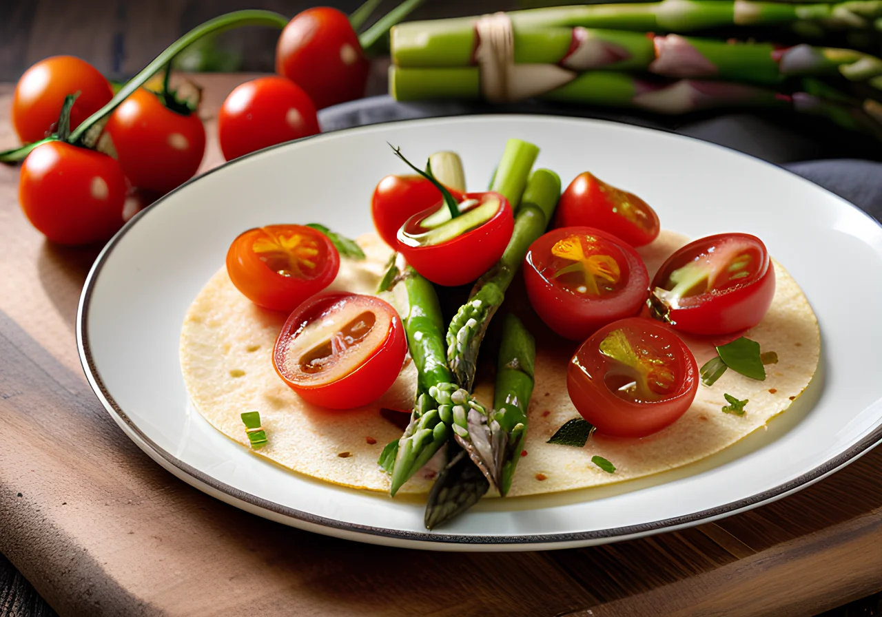Tortilla with Asparagus and Cheese