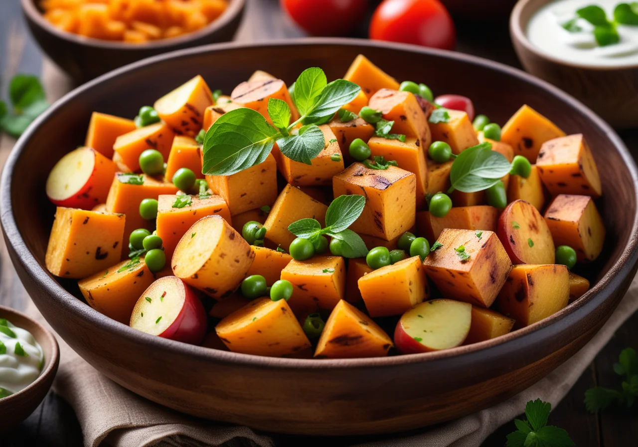 Indian Oven Potatoes with Fruity Tomato Vegetable