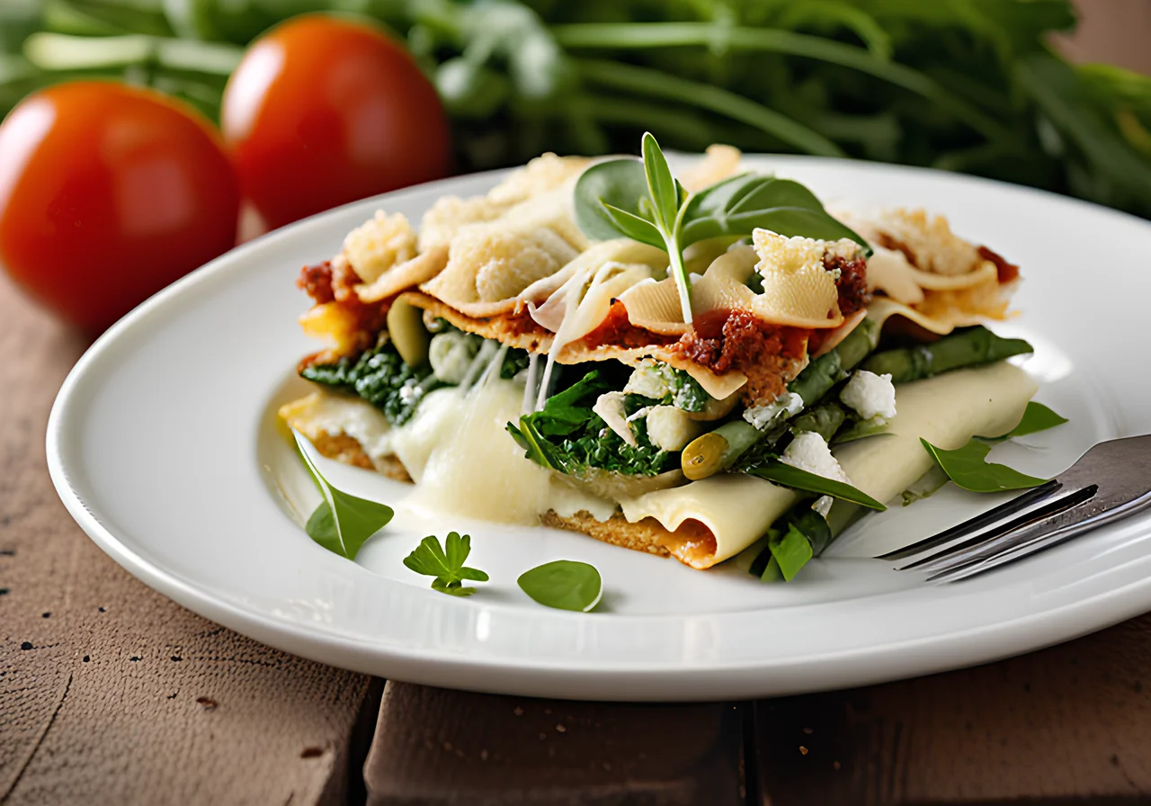 Lasagna with Arugula and Vegetables