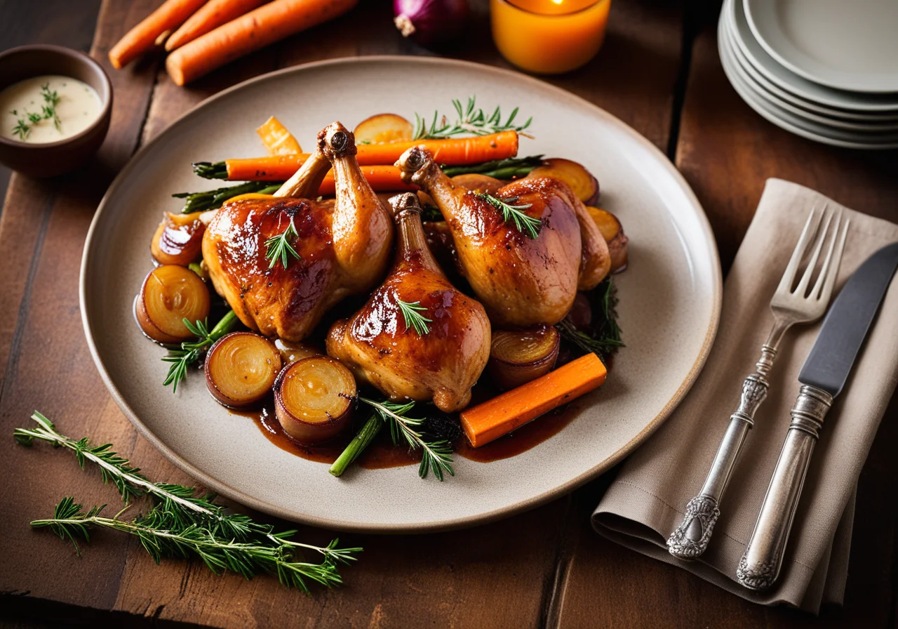 Chicken Thighs with Carrots from the Oven