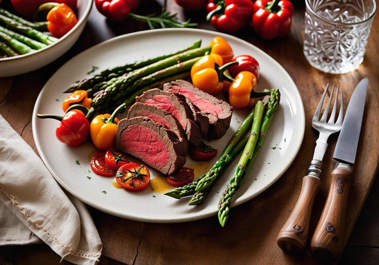 Grilled Deer Tenderloins with Vegetables