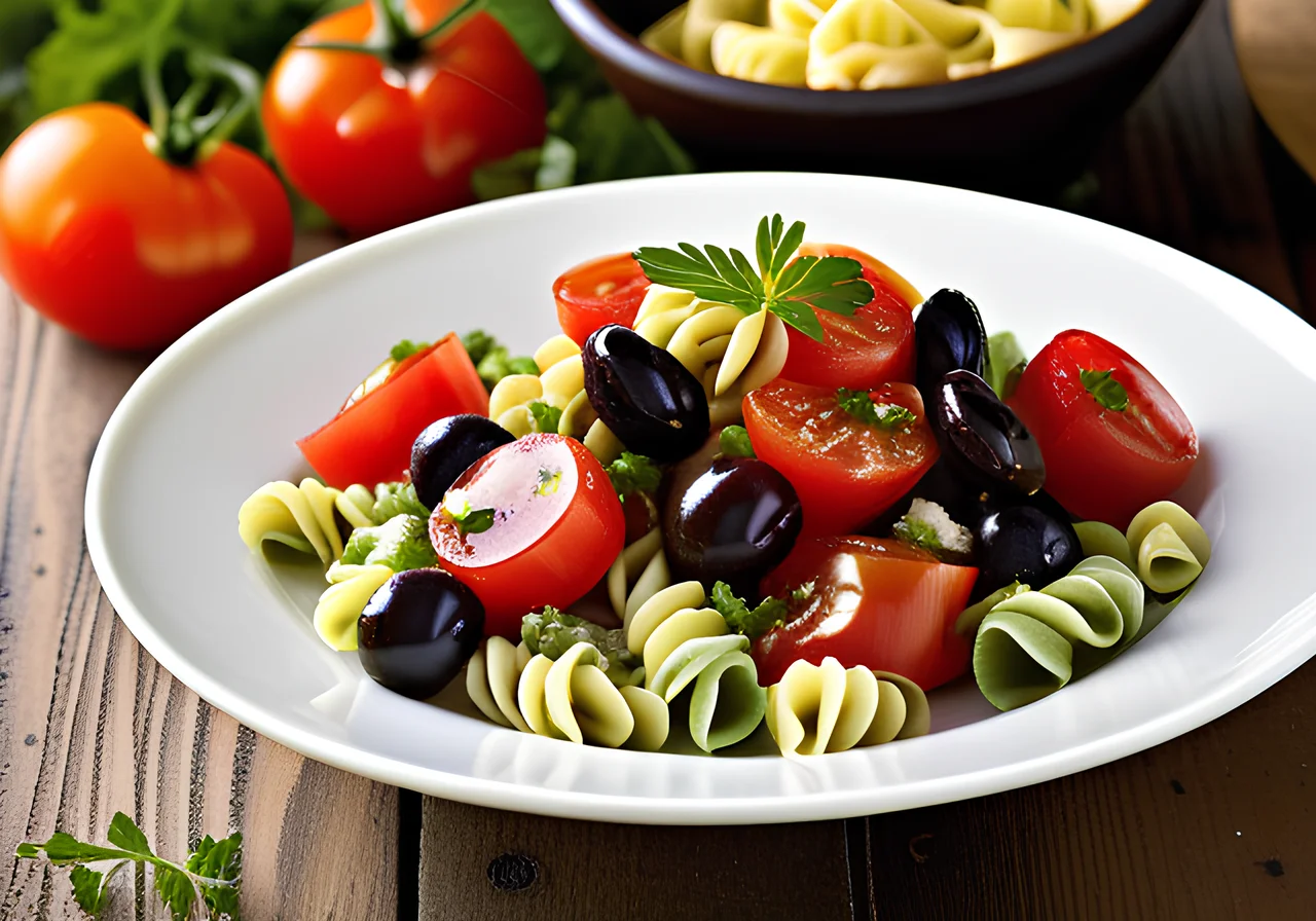 Pasta Salad with Olives and Tomatoes