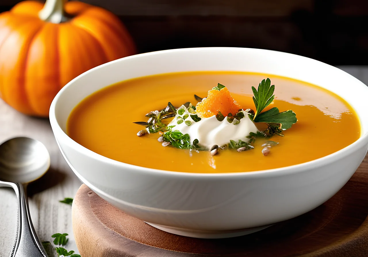 Spicy Pumpkin Soup with Rice