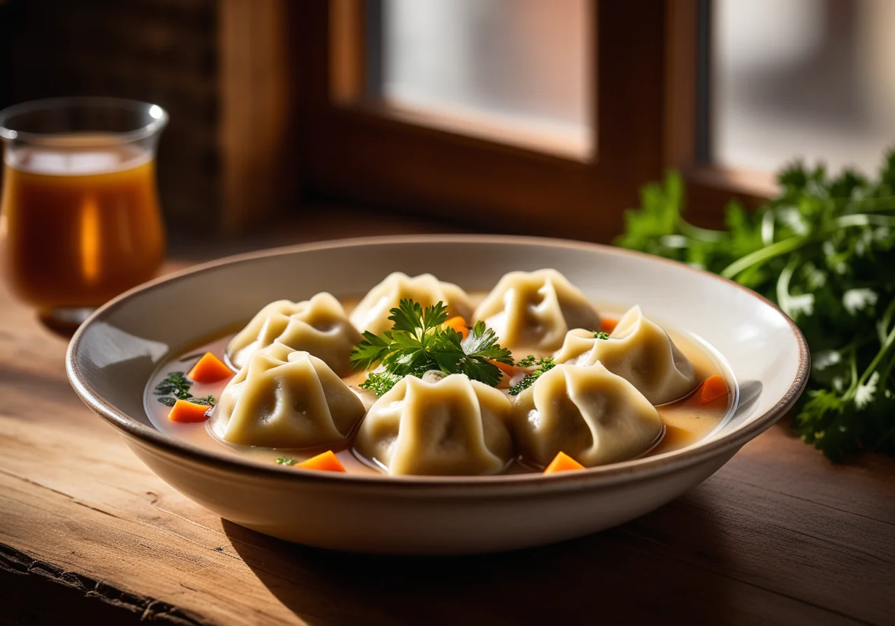 Kneidlach with Chicken Soup