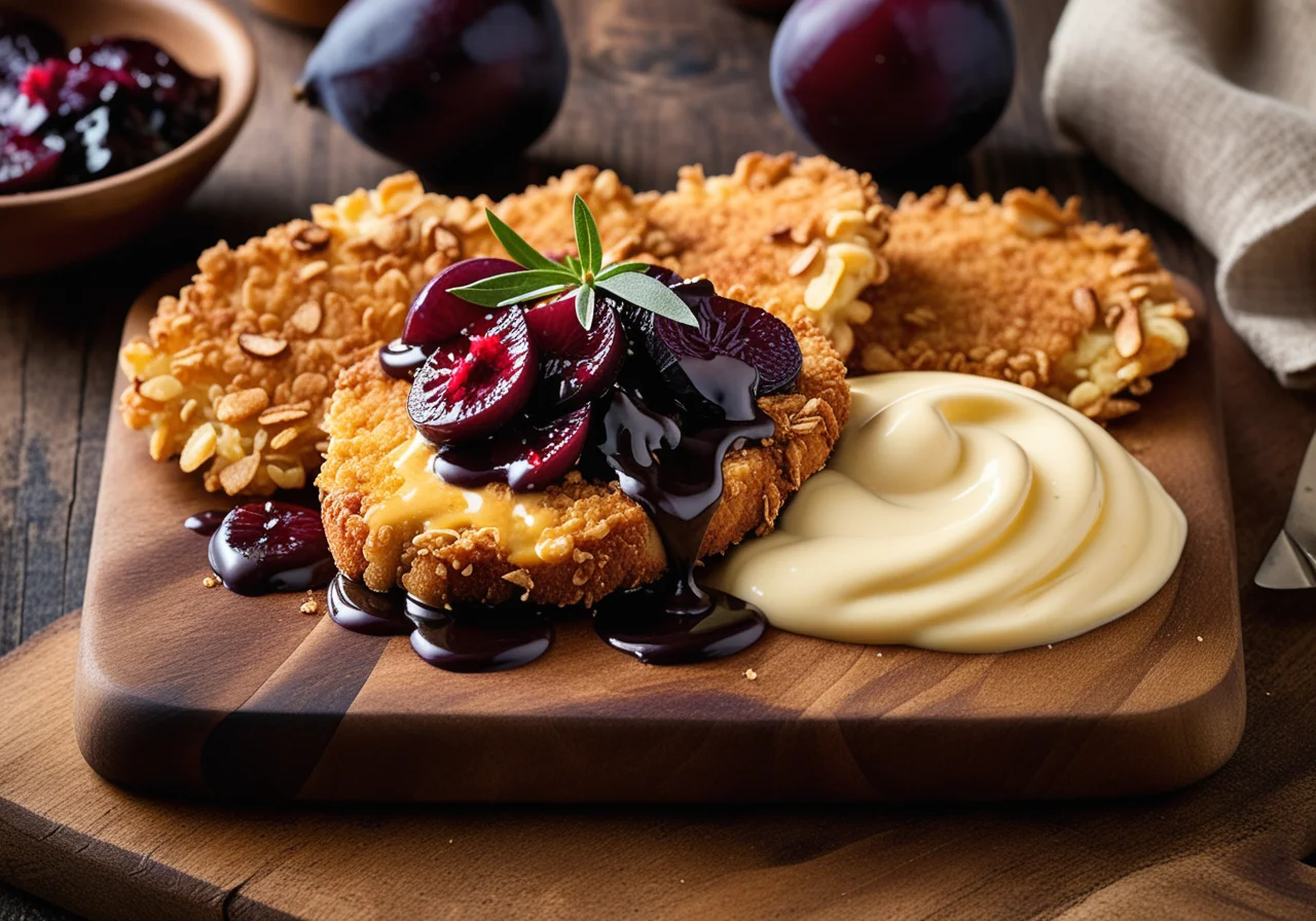 Cornflake-Crusted Pork Schnitzel with Cheese Filling