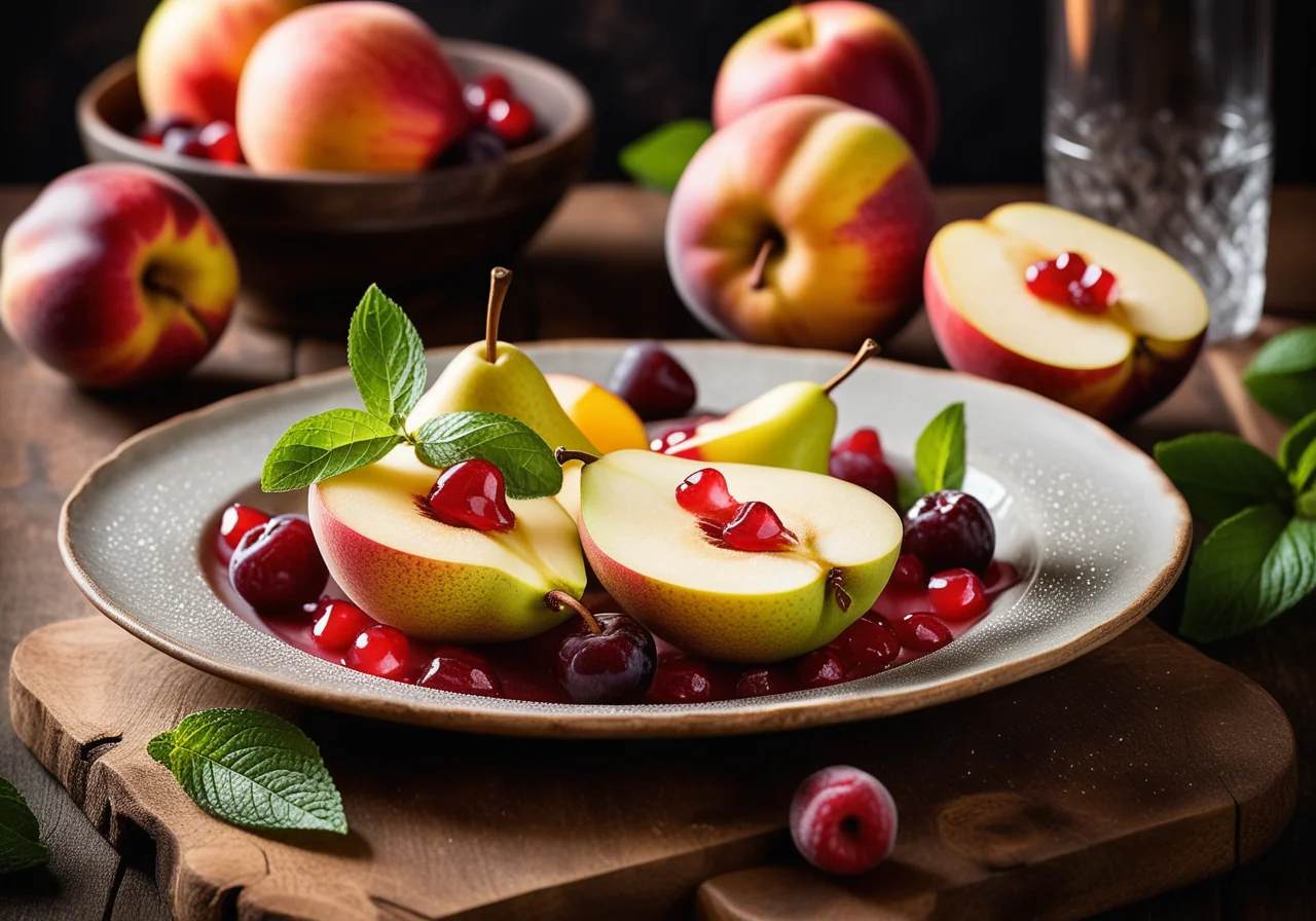 Pear Filled With Fruit Salad