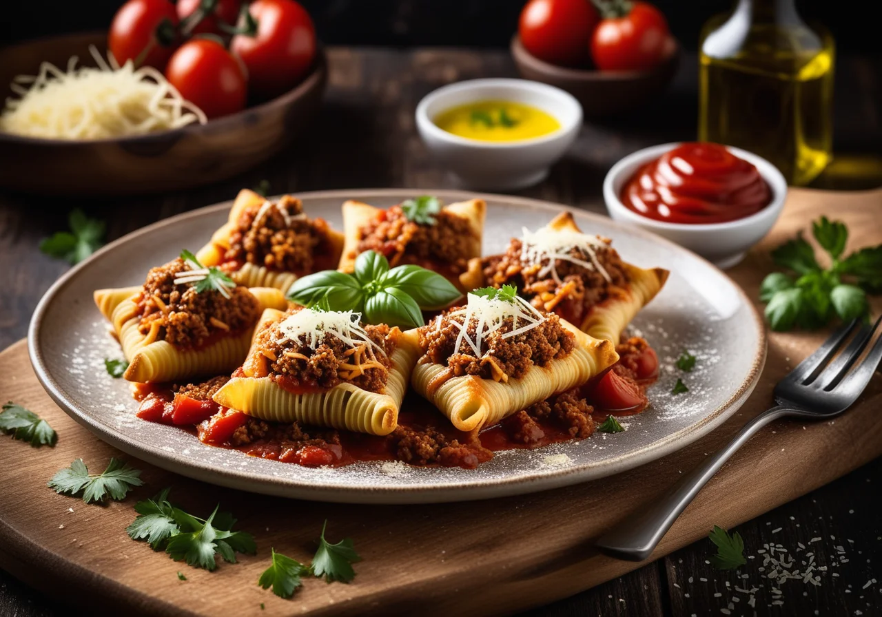 Pasta pockets with meat filling