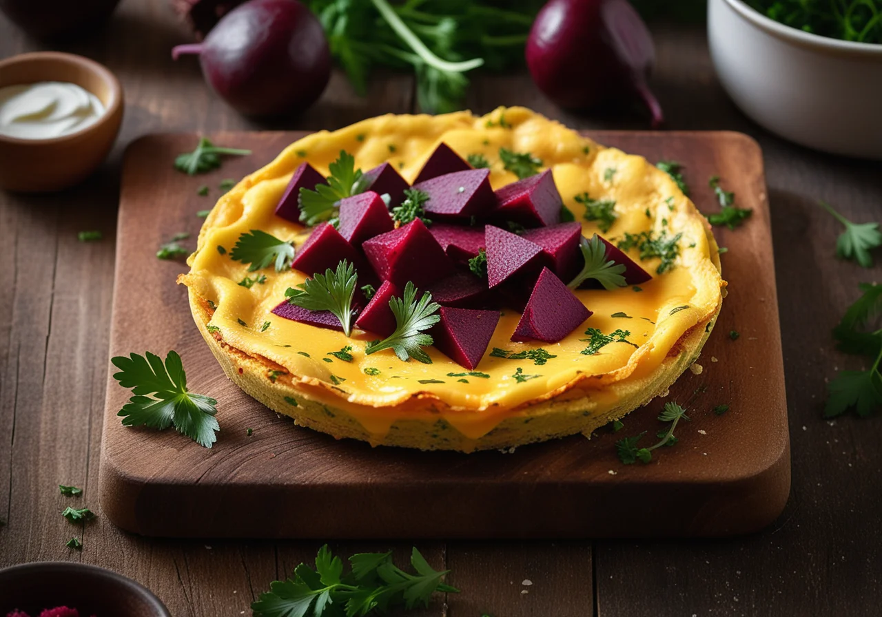 Omelette snack with vegetables