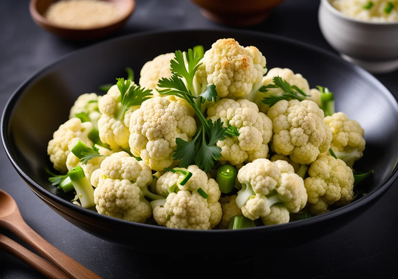 Cauliflower in Wok with Mustard-Honey Sauce
