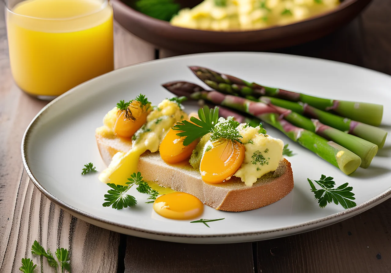 Asparagus with Herb Scrambled Eggs