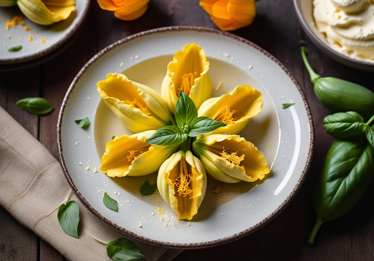 Zucchini Blossoms with Filling