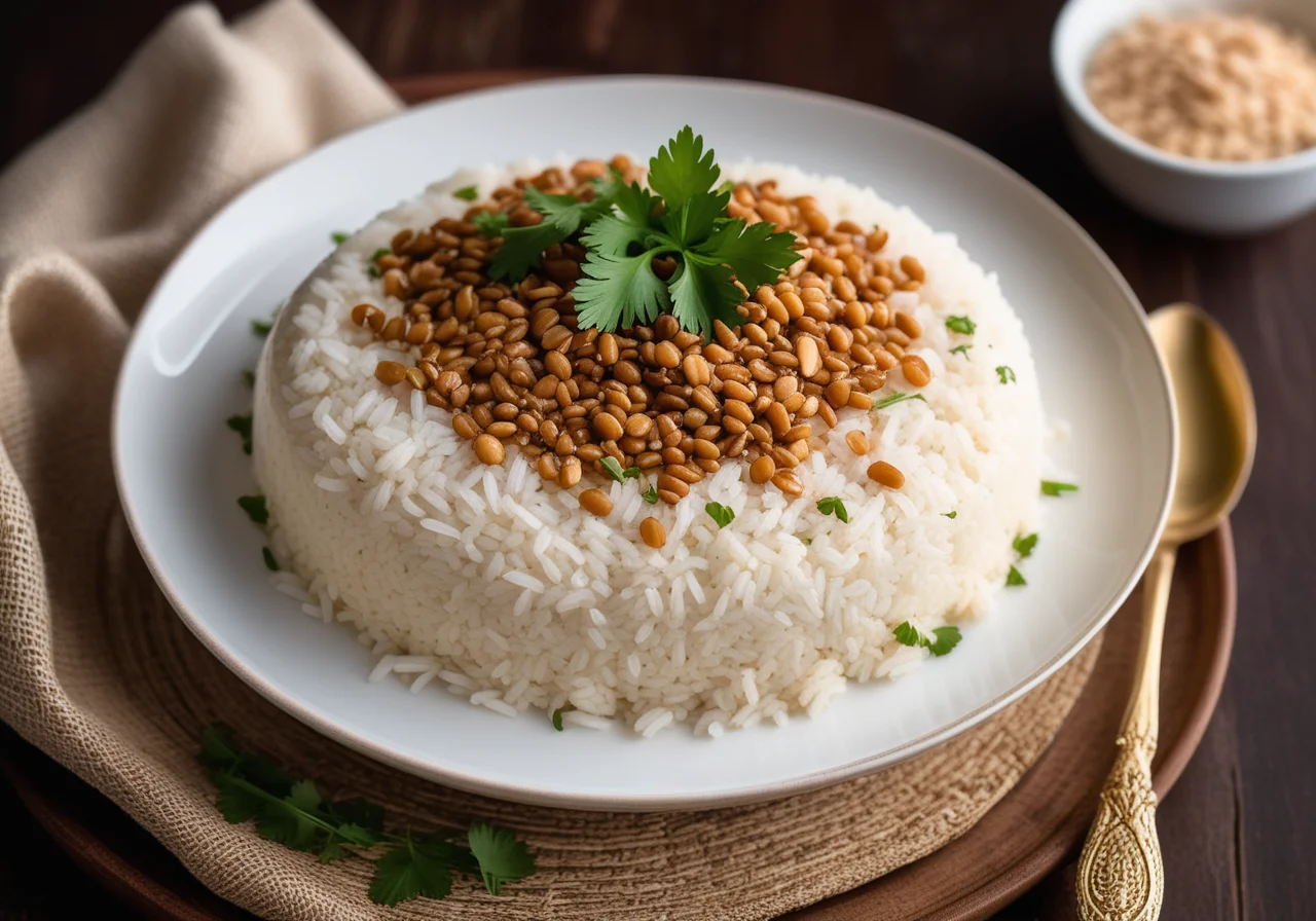 Coconut Rice with Lentils
