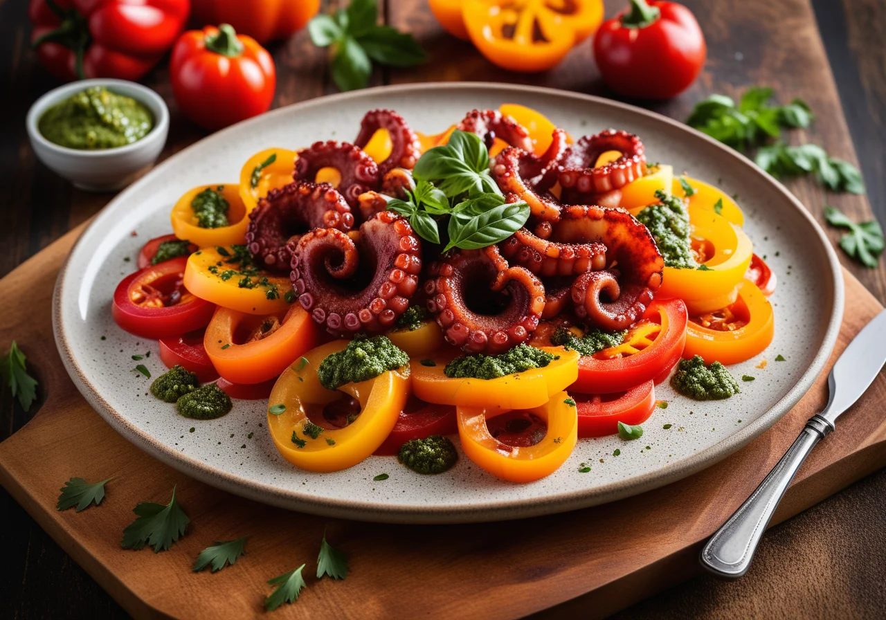 Octopus with Bell Peppers