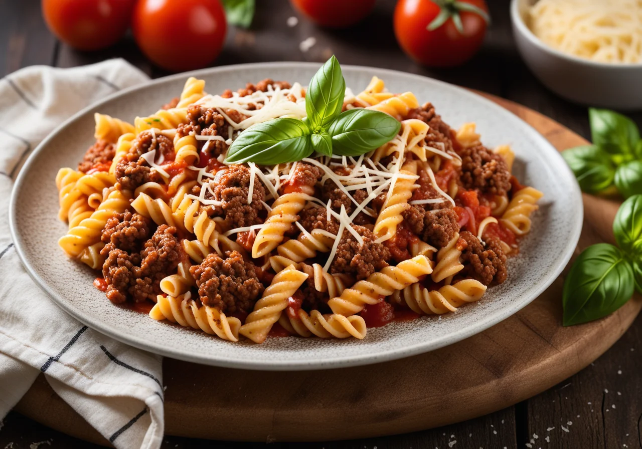 Pasta with Vegetable Meat Sauce