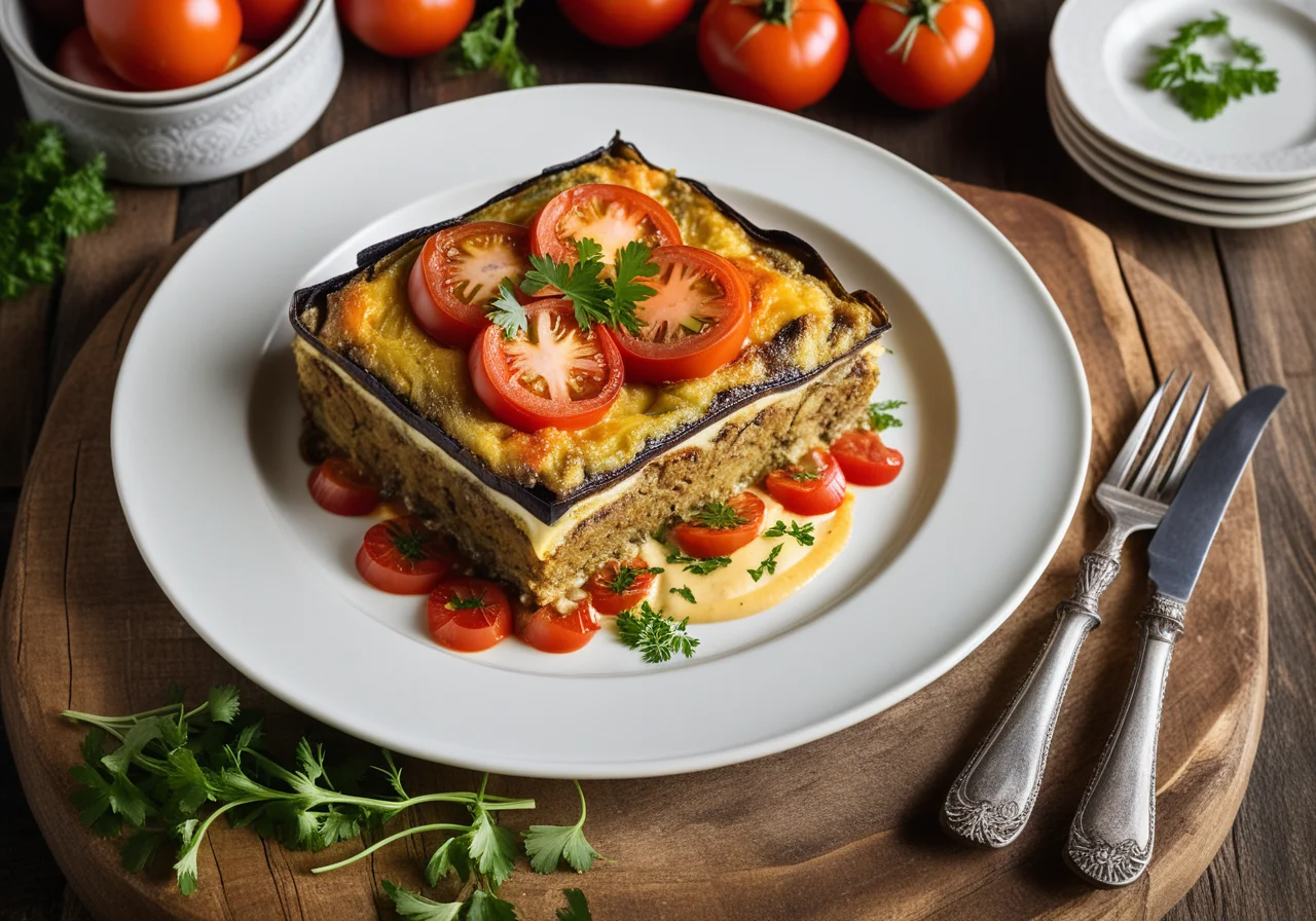 Zucchini‑Eggplant Moussaka with Tomatoes