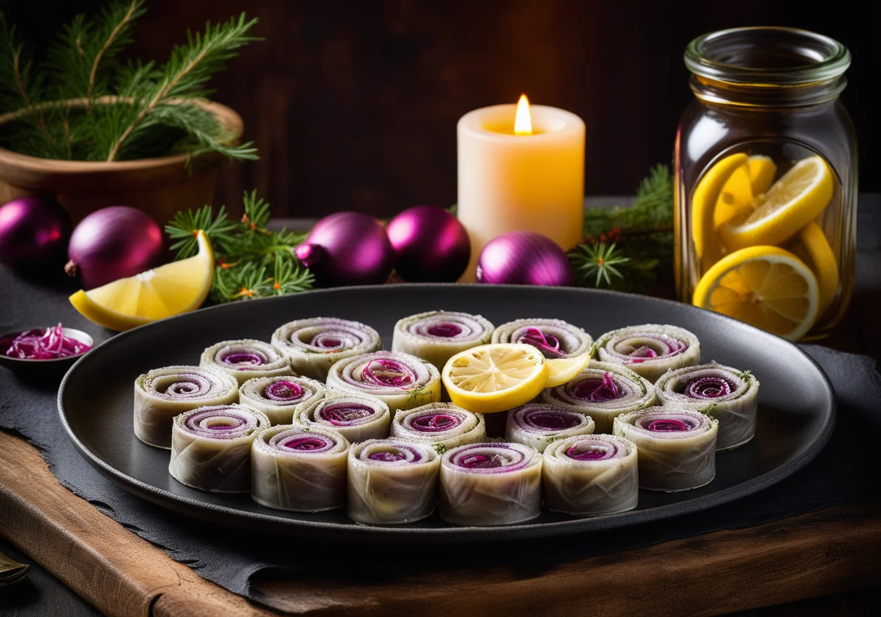 Christmas‑Marinated Herring with Red Onions